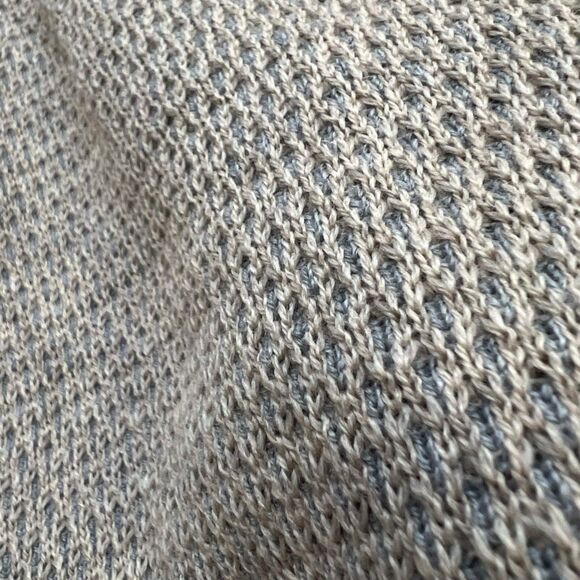 Robert Talbott Welby Sweater M Beige Blue Made in Italy Luxury 100% Merino Wool - Picture 4 of 9